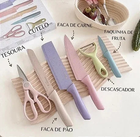 Facas Profissional Kit Colorido 6 peças